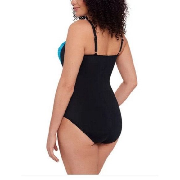 NWT Miradonna by Miraclesuit Slimming Swimsuit Blue (Ocean Ombre) Size 10 - Picture 2 of 4